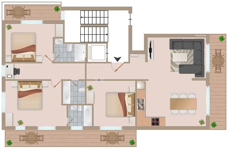 Apartments Matterhorngruss - 4. floor - ground map