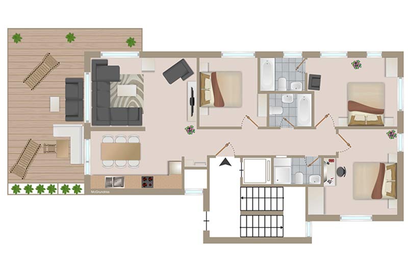 Ferienhaus Matterhorngruss - Grundriss Erdgeschoss